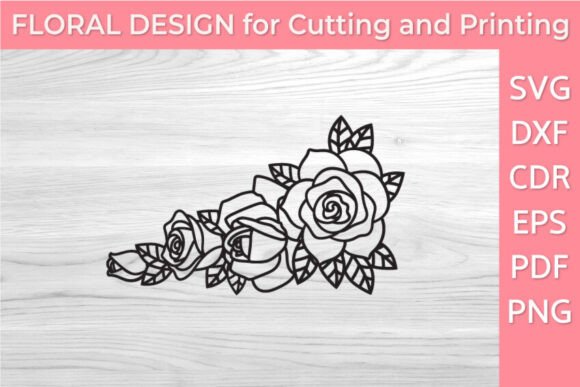 Black and White Floral Corner Clipart