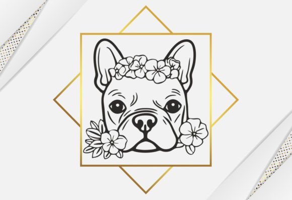 Bulldog SVG: A Floral Embroidery Gem