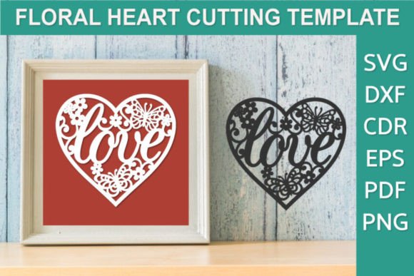 Cutout Heart with Love Inscription SVG