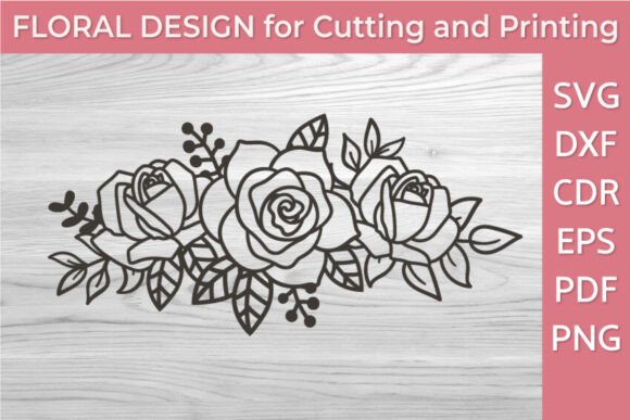 Elegant Floral Border with Roses SVG PNG