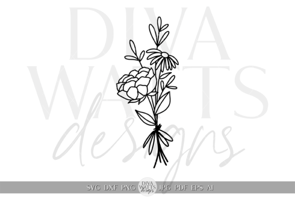 Floral Bunch Silhouette Illustration SVG