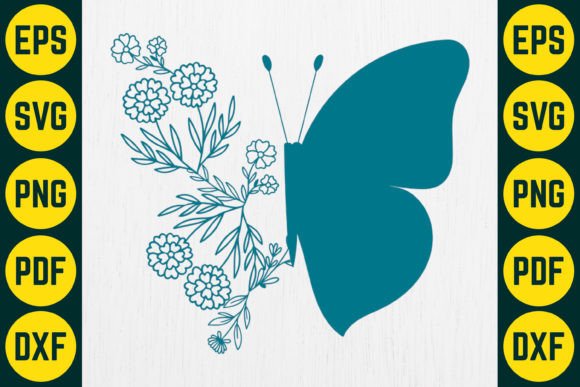 Floral Butterfly Paper Cut SVG Design 10