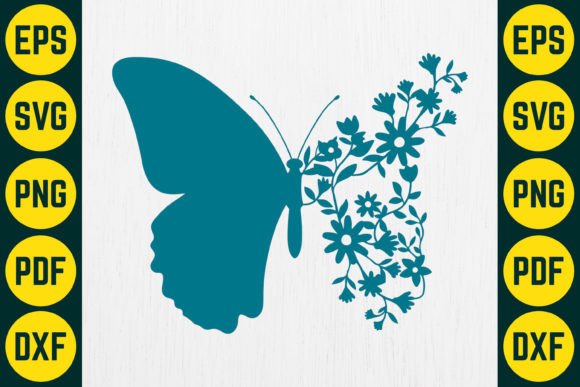 Floral Butterfly Paper Cut SVG Design 4