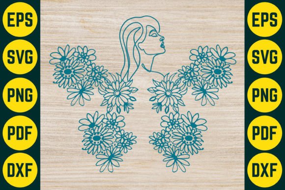 Floral Butterfly Paper Cut SVG Design 9