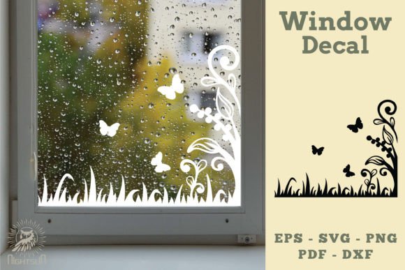 Floral Butterfly Window Decal SVG 2