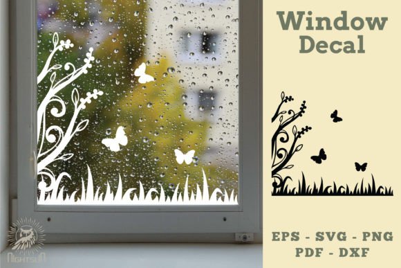Floral Butterfly Window Decal SVG 3