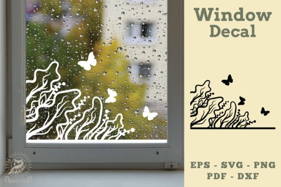 Floral Butterfly Window Decal SVG 4