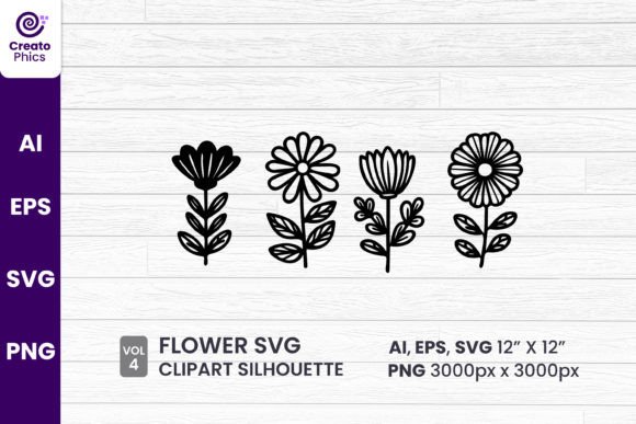 Floral Clipart Silhouette Flower SVG