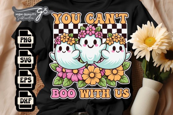 Floral Halloween Ghouls Retro SVG