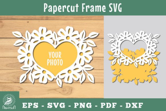 Floral Heart Papercut Frame SVG 1 Review