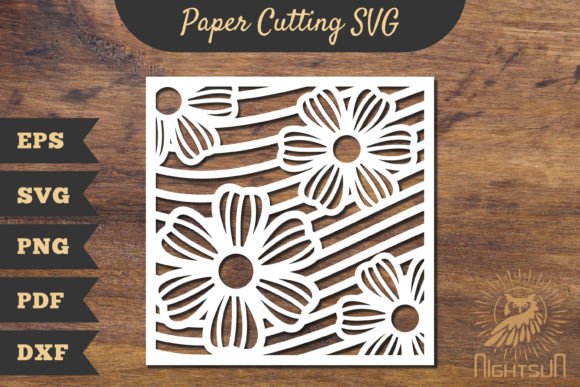 Floral Rectangle Frame Papercut SVG 1