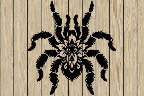 Floral Tarantula Stencil Silhouette SVG