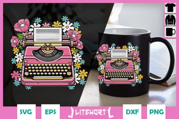 Floral Typewriter Love Story SVG